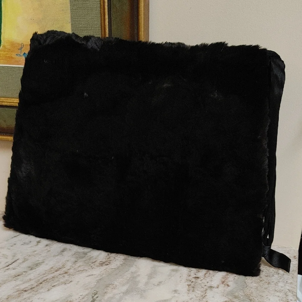 Very Vintage Fur and Textured Satin Muff
